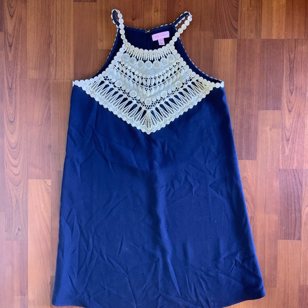 Lilly Pulitzer navy pearl soft shift dress